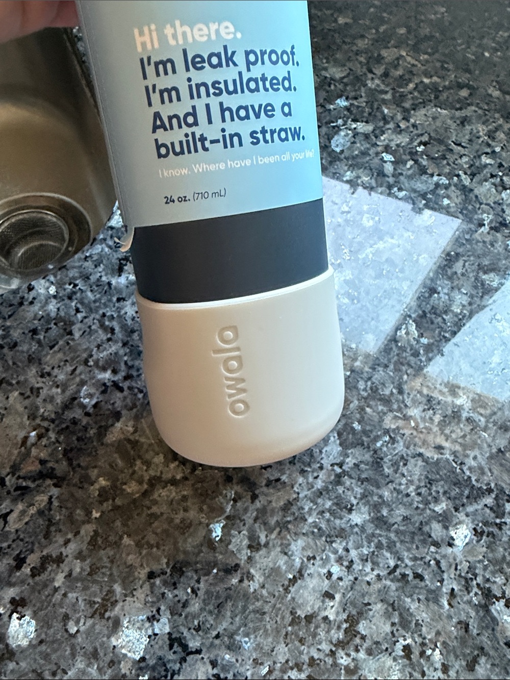 Owala Insulated Leak-Proof Water Bottle - Gray/Blue - Picture 2 of 4